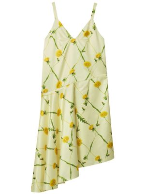 Burberry Dandelion-print silk satin minidress - Green
