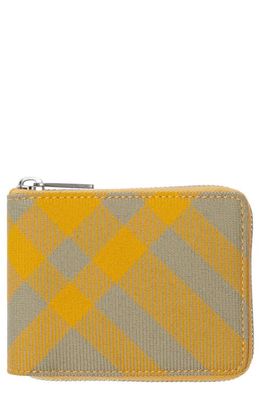 burberry Daniels Check Canvas Zip Wallet in Hunter