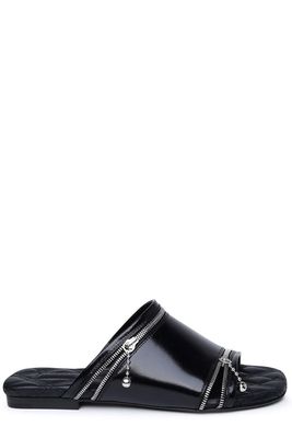 Burberry Decorative-zip Slip-on Sandals