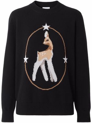 Burberry deer-motif knitted top - Black
