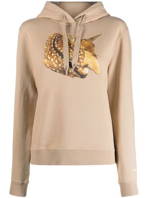 Burberry deer-print cotton hoodie - Neutrals