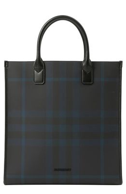 burberry Denny Check Coated Canvas Tote in Navy