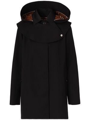 Burberry detachable hood gabardine car coat - Black