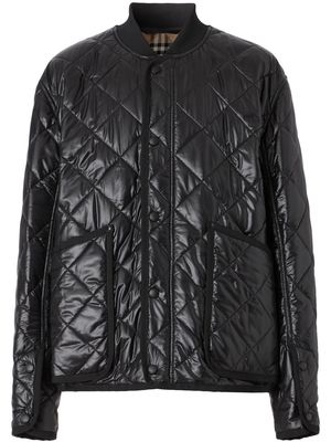 Burberry diamond-quilted bomber jacket - Black