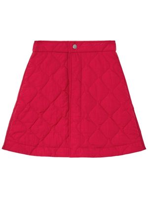 Burberry diamond-quilting A-line miniskirt - Red