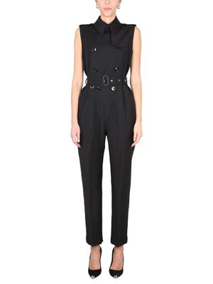 Burberry Double Breasted Belted Waist Overalls