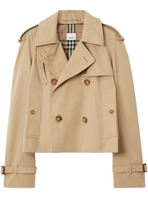 Burberry double-breasted cotton trench coat - Neutrals