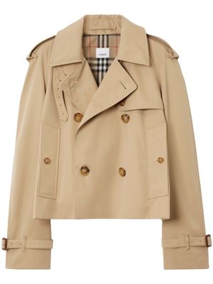 Burberry double-breasted cropped trench coat - Neutrals
