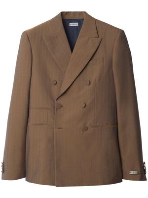 Burberry double-breasted wool blazer - Brown