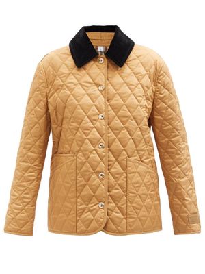 Burberry - Dranefeld Corduroy-collar Quilted Jacket - Womens - Camel