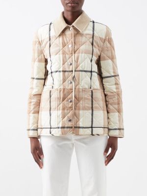 Burberry - Dranefeld Quilted Check-wool Jacket - Womens - White Multi