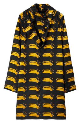 burberry Duck Print Long Sleeve Silk Shirtdress in Pear