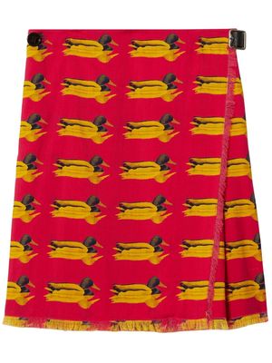 Burberry duck-print wool miniskirt - Red