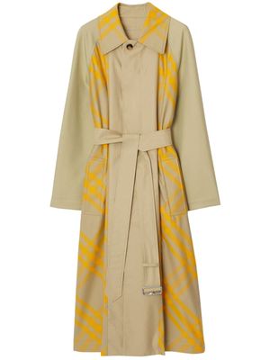 Burberry EDK checked trench coat - Neutrals