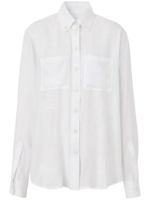 Burberry EDK-embroidered silk shirt - White
