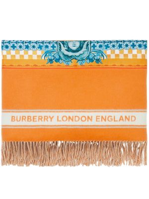Burberry EDK-print cashmere-wool blanket - Orange