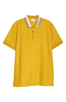 burberry Edney Logo Collar Short Sleeve Cotton Piqué Polo in Marigold