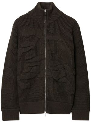Burberry EKD-embossed ribbed-knit jacket - Brown