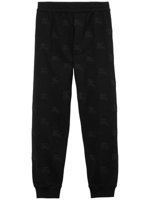 Burberry EKD-embroidered cotton track pants - Black