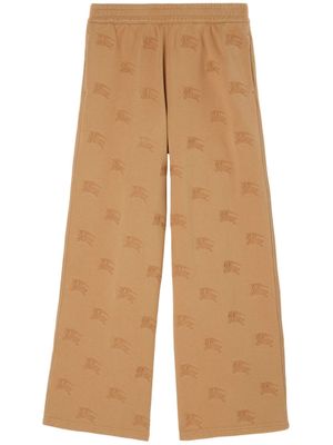 Burberry EKD-embroidered cotton track pants - Neutrals
