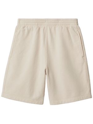 Burberry EKD-embroidered cotton track shorts - Neutrals
