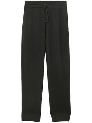 Burberry EKD-embroidered silk-cotton mesh track pants - Black