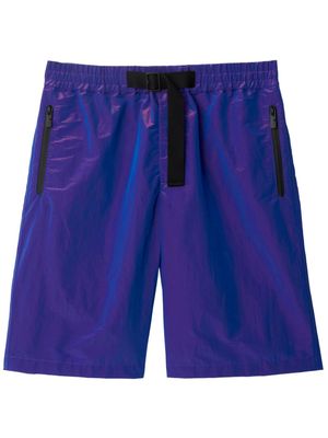 Burberry EKD-embroidery crinkled shorts - Purple