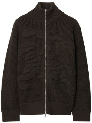 Burberry EKD-motif zip-up cardigan - Brown