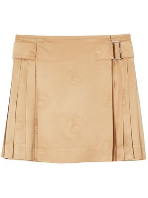 Burberry EKD pattern pleated silk skirt - Neutrals