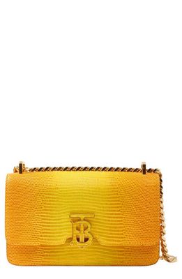 burberry Elongated TB Croc Embossed Leather Crossbody Bag in Cool Lemon/Margld
