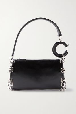 Burberry - Embellished Leather Shoulder Bag - Black