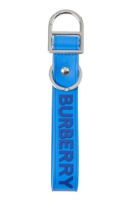 burberry Embossed Logo Keychain in Bright Cerulean Blue