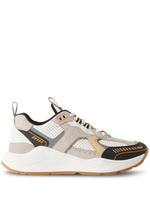 Burberry embossed-logo panelled sneakers - Neutrals