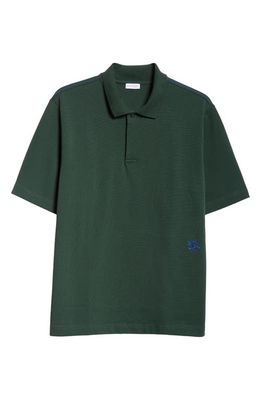 burberry Embroidered Equestrian Knight Cotton Piqué Polo in Ivy