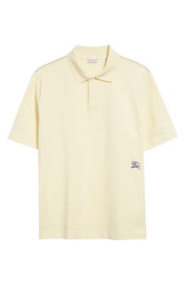 burberry Embroidered Equestrian Knight Cotton Piqué Polo in Sherbet