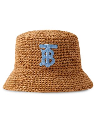 Burberry embroidered-logo bucket hat - Neutrals