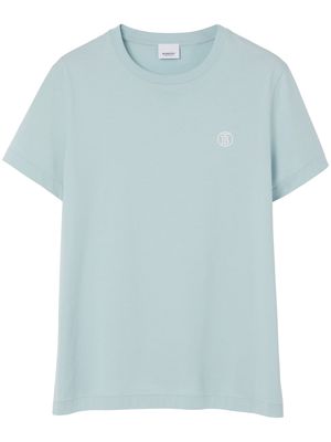 Burberry embroidered-logo cotton T-shirt - Blue