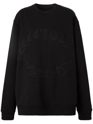 Burberry embroidered-logo crew neck sweatshirt - Black