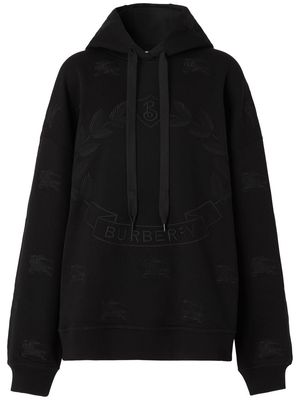 Burberry embroidered-logo pullover hoodie - Black