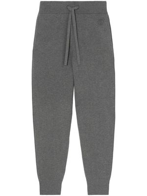 Burberry embroidered monogram sweatpants - Grey