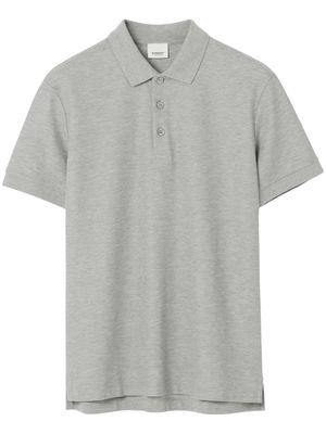 Burberry embroidered oak-leaf cotton polo shirt - Grey