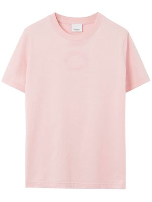 Burberry embroidered organic-cotton T-shirt - Pink