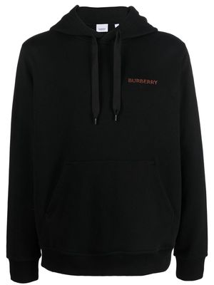 Burberry embroidered TB-Monogram hoodie - Black