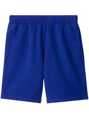 Burberry Equestrian Knight-appliqué cotton shorts - Blue