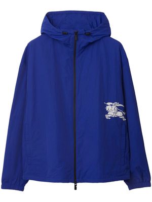 Burberry Equestrian Knight-appliqué hooded jacket - Blue