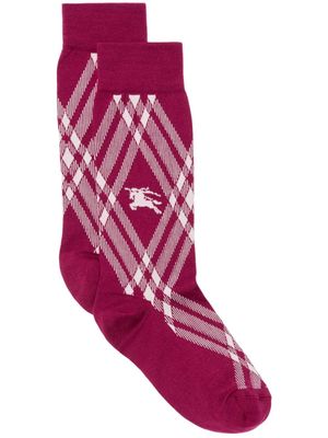 Burberry Equestrian Knight cotton-blend socks - Pink