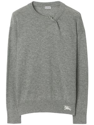 Burberry Equestrian Knight-embroidered crew-neck jumper - Grey