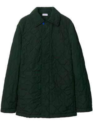 Burberry Equestrian Knight-embroidered quilted coat - Green