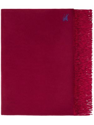 Burberry Equestrian Knight-motif cashmere blanket - Red
