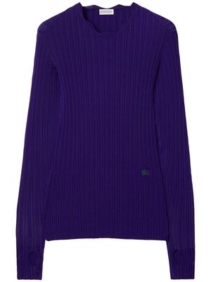 Burberry Equestrian Knight ribbed-knit top - Purple